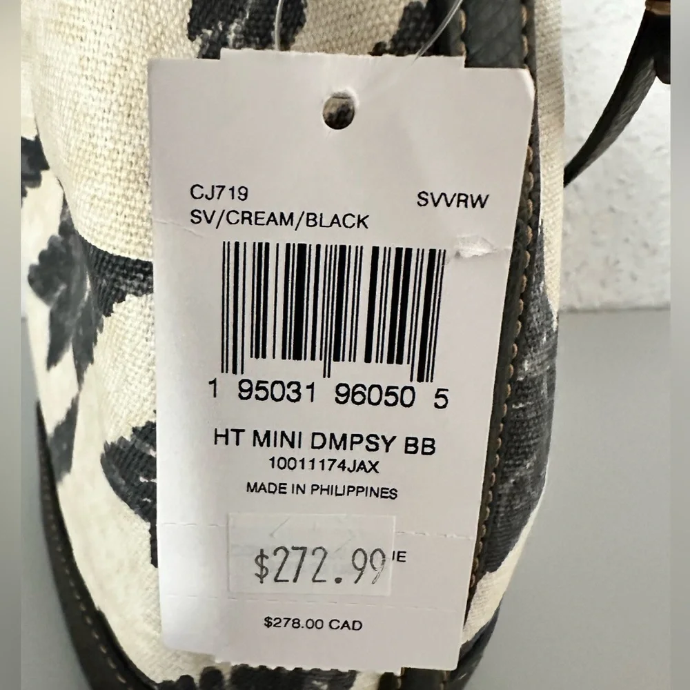NWT COACH Mini‎ Dempsey Bucket Bag With Houndstooth Print And Patch